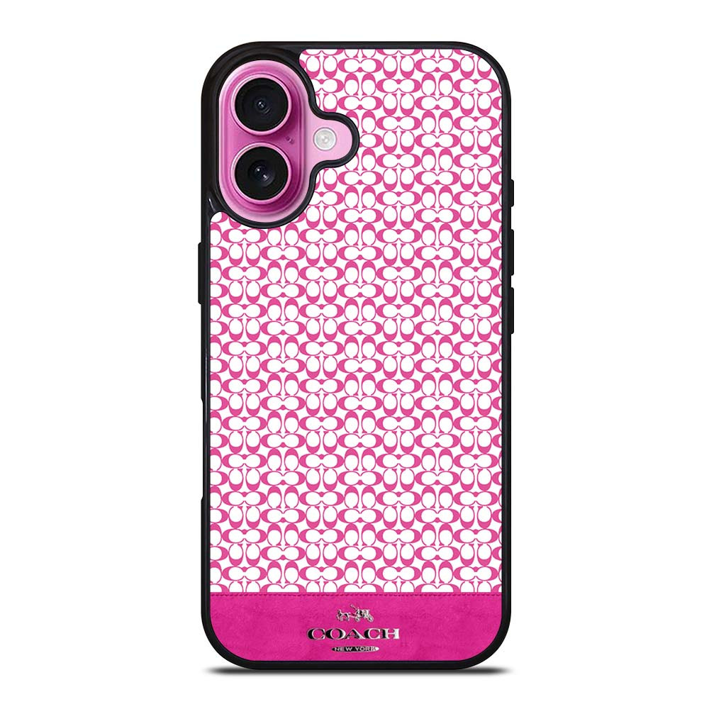COACH NEW YORK PINK LOGO iPhone 16 Plus Case